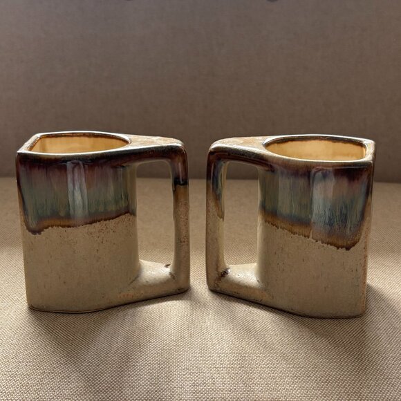 Vintage Rodolfo Padilla Stoneware Mugs Handmade Vintage Set of 2 - Picture 5 of 11